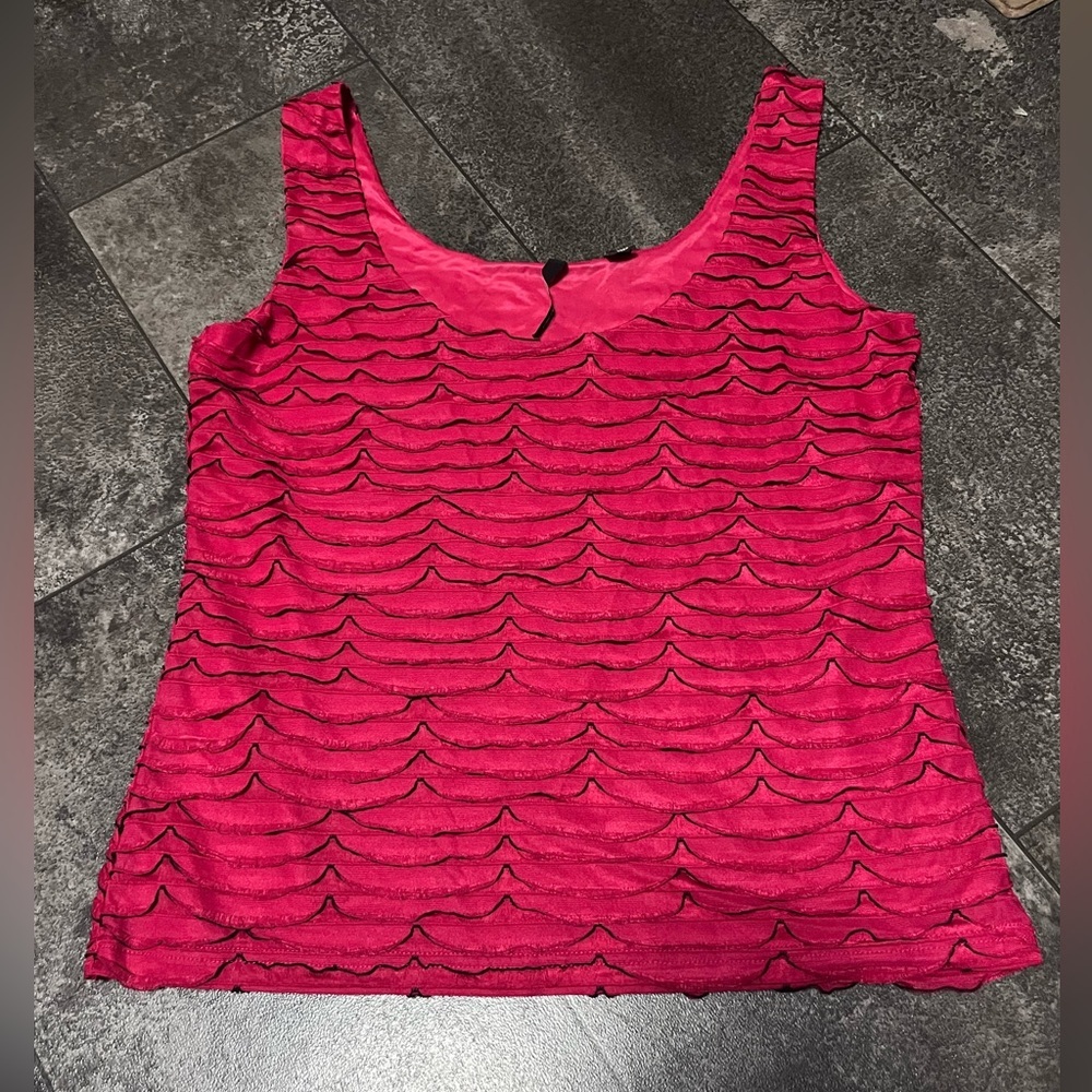 Skye’s the Limit Dark Red Sleeveless Lined Petal Top